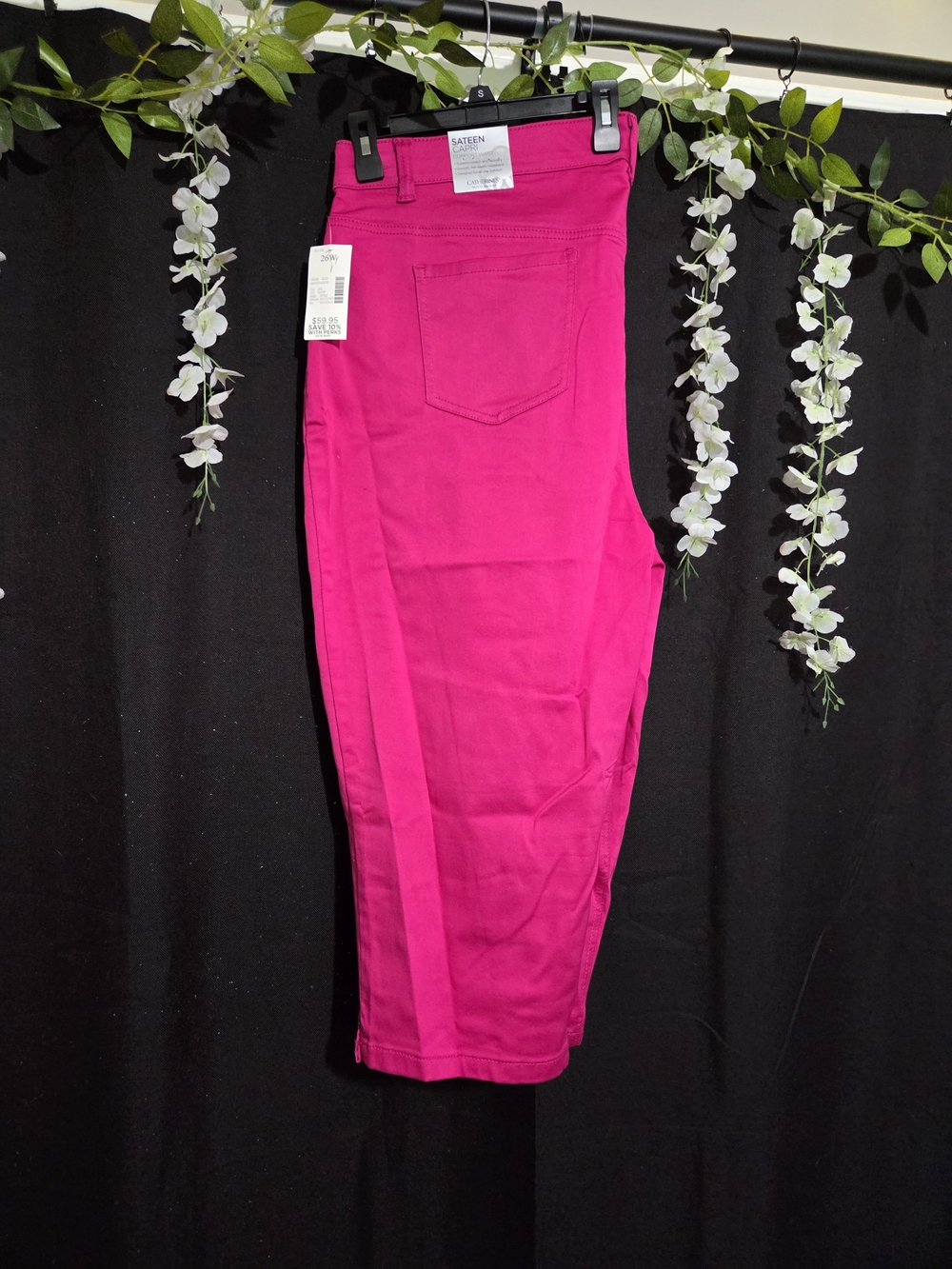 Catherines Bright Fuchsia Sateen Capris